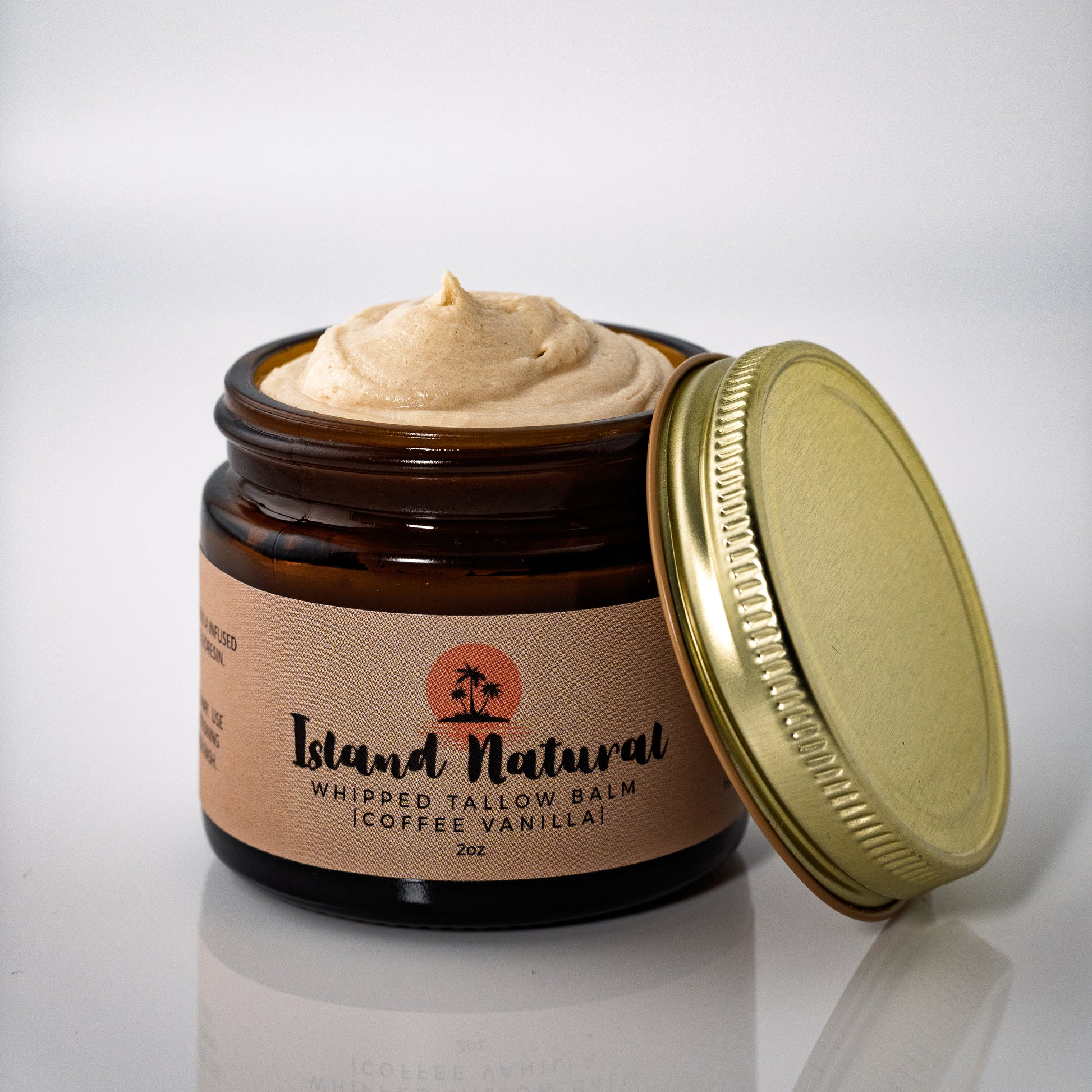 Maui tallow balm coffee vanilla whipped moisturizer jar